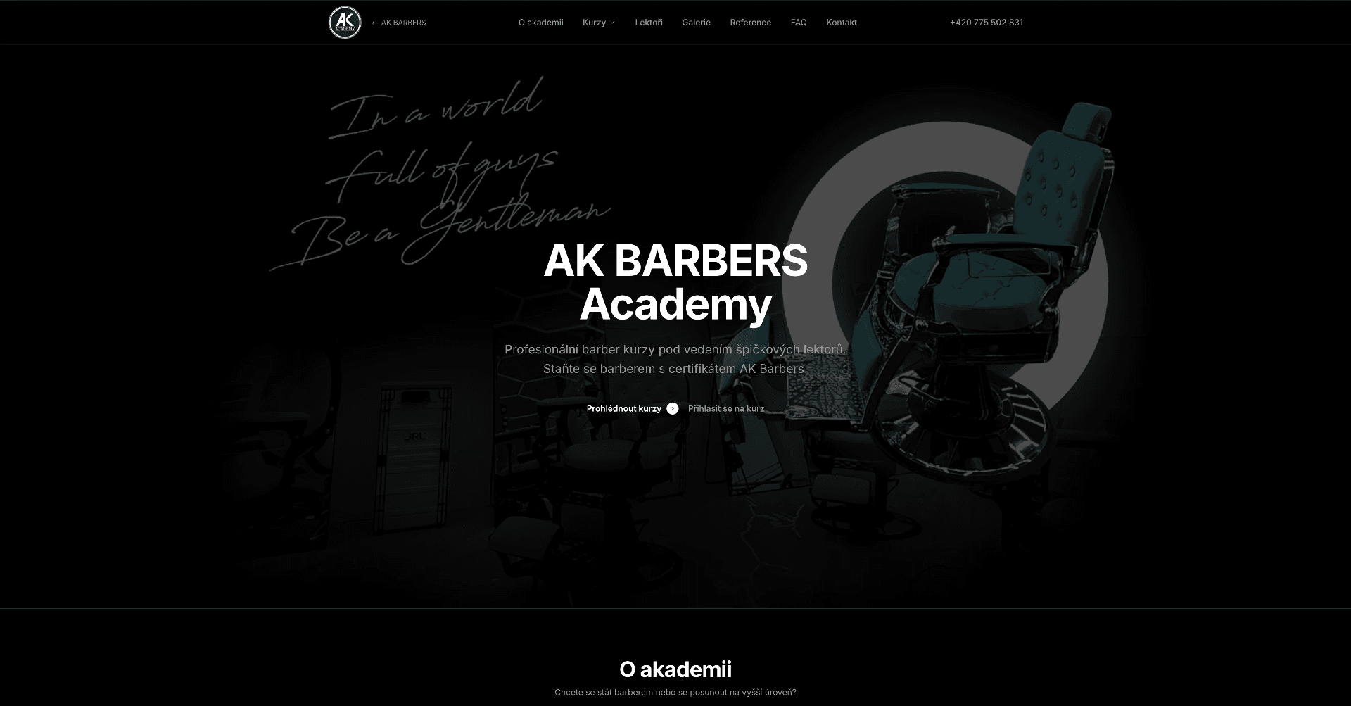 AK Barbers Academy – web pro barber akademii a kurzy